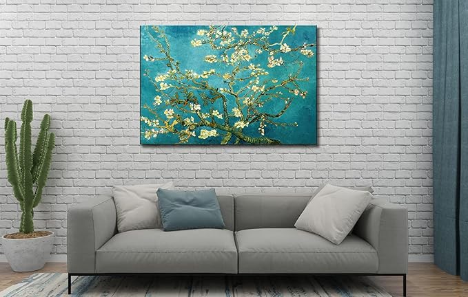 msspart Almond Blossom Tree by Vincent Van Gogh Oil Paintings Reproduction, Giclee Canvas Prints Wall Art for Bedroom Bathroom Home Decorations 24"x36"