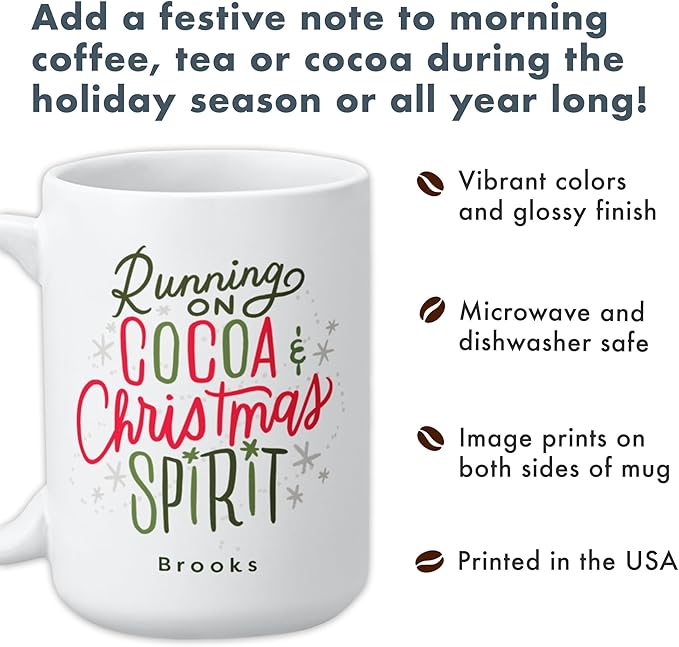 Let's Make Memories Personalized Mug - Festive Ceramic Coffee Mug for Christmas - Stocking Stuffer For Family, Friends, Neighbors - Microwave and Dishwasher Safe - Christmas Spirit - 11 oz.