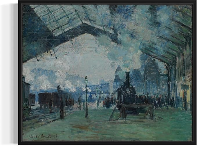 Arrival of the Normandy Train Claude Monet Wall Art Print Poster, Impressionist Painting Wall Art Wall Decor, for Bedroom and Living room Bathroom Decor 115 (Arrival of the Normandy Train, 8 x 10 inches, Unframed)