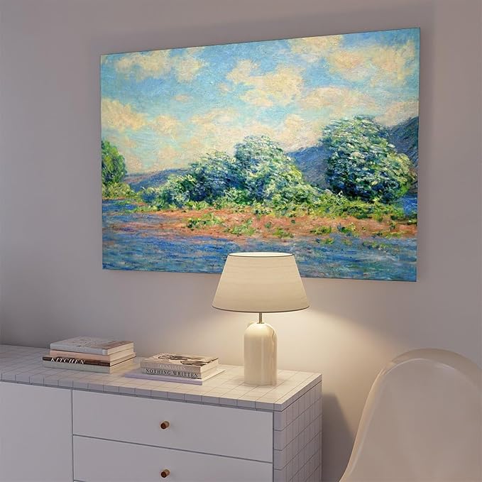 CFIOZYOS 40+ Monet Famous Print Posters The Seine at Port-Villez by Claude Monet Impressionism Canvas Poster Bedroom Decor Print Sports Landscape Office Room Decor Gift Frame 12×18inch(30×45cm)