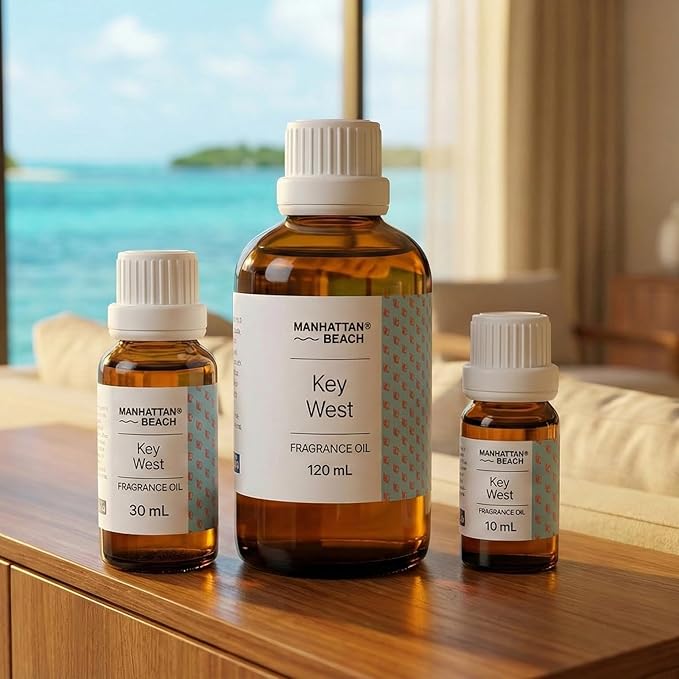 Manhattan Beach – Key West, Hotel Diffuser Oil Inspired by 5-Star Hotel Scent - Fragrance Oil for Ultrasonic and Waterless Diffusers and Crafting - 30 mL, 1 fl oz Glass Bottle
