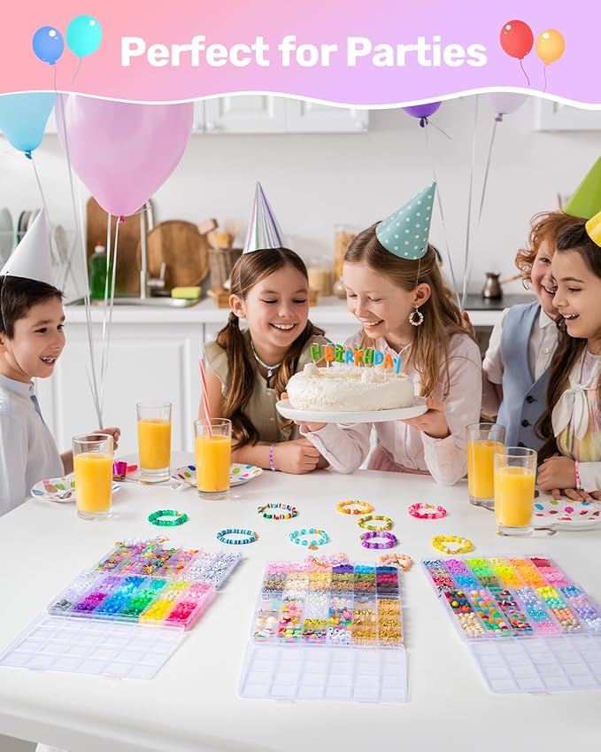 Taybonds DIY Friendship Bracelet Making Kit for Kids – 6 Boxes Jewelry Crafts Beads with Pony, Clay, Letter Beads, Charms & Complete Jewelry Making Tools – Gift for Girls Age 6+