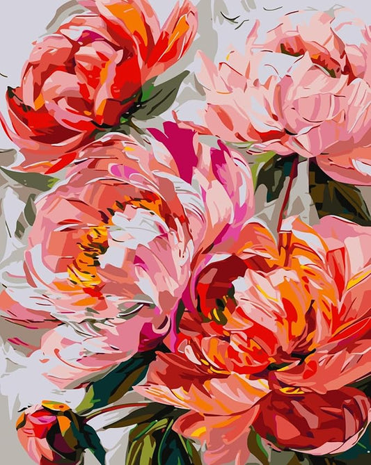 BYGFHLYW Paint by Numbers Kit for Adults Beginners,Flower Adult Paint by Number Kits On Canvas, DIY Acrylic Oil Painting Kits for Beginners, Color by Number Adult for Home Wall Decor 16x20Inch
