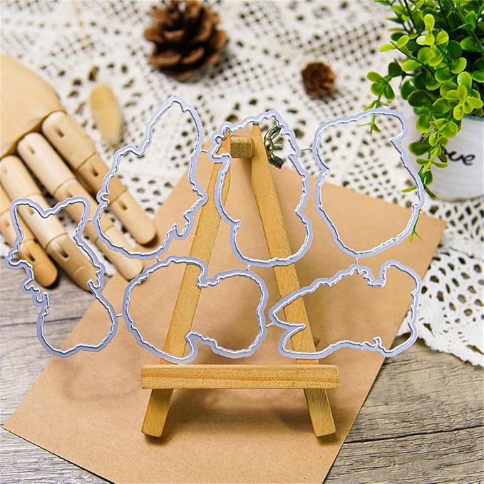 Flowers Rabbit Animals Stamps and Cutting Dies for Card Making DIY Transparent Silicone Clear Stamp and Metal Die Cuts Sets for Scrapbooking Paper Greeting Cards Decor Seals Craft Supplies