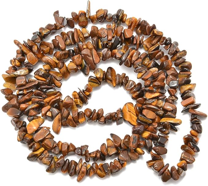 Gemstone Chips Natural Yellow Tiger Eye 3-5mm Healing Crystals Waist Bracelets Necklace Kit Irregular Stone DIY Crafts Design Jewelry Making Approxi 32 inch