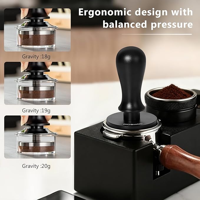 54mm Espresso Tamper, Spring Loaded Coffee Tamper Tool, Stainless Steel Calibrated Espresso press Tool for Breville Series 54mm Portafilter Basket, Barista Coffee Accessories