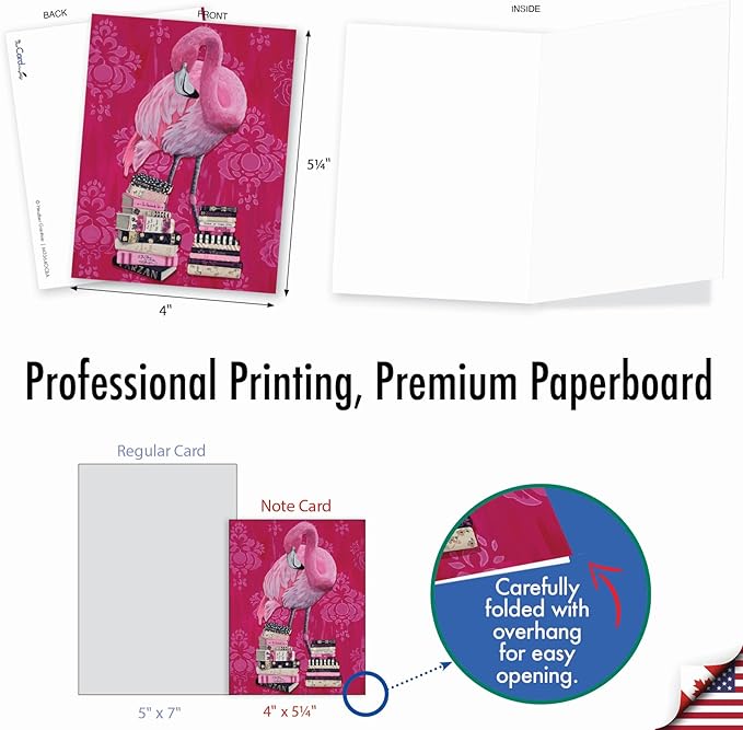 The Best Card Company Assorted Blank Greeting Card Box Set - Incl. 20 Cards + Envelopes - 10 Unique Designs - Perfect for Thank Yous, Invitations, More - Fancy Wildlife AM3364OCB-B2x10
