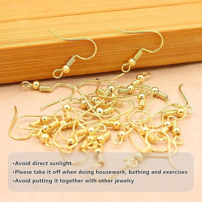 Hypoallergenic Earring Hooks 500 PCS/75 Pairs, Earring Making kit,Ear Wires Fish Hooks with Jump Rings and Clear Silicone Backs Stoppers