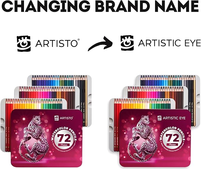 ARTISTIC EYE Premium Watercolor Pencils | Set of 72, Quality 3.5mm Soft Core Leads, Water-Soluble Pencils, Perfect for Beginner & Advanced Artists