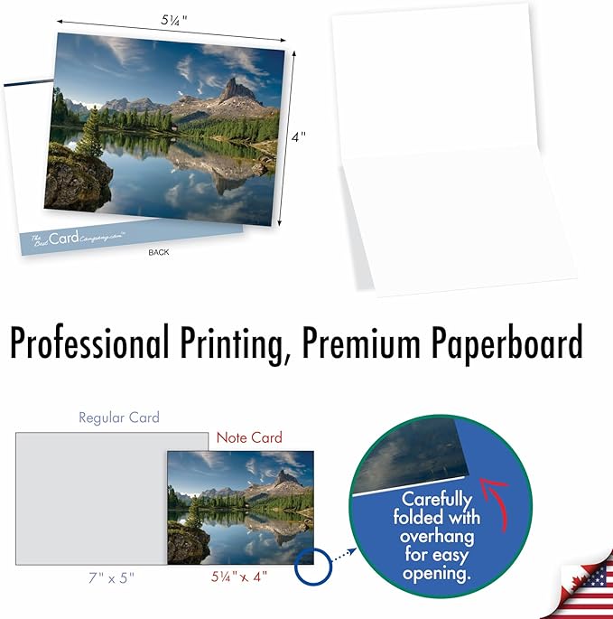 The Best Card Company - 20 Landscape Nature Note Cards Blank (4 x 5.12 Inch) (10 Designs, 2 Each) - Reflections AM1728OCB-B2x10