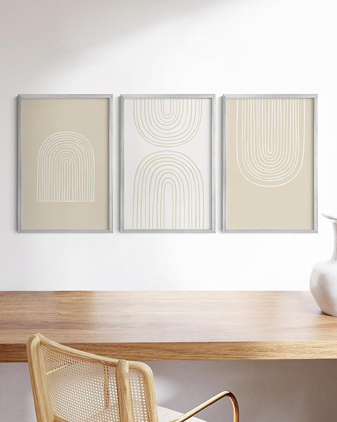 HAUS AND HUES 16x24 Silver Metal Picture Frames - Features Premium Aluminum, Vertical & Horizontal Hang, Shatterproof Plexiglass - Perfect for Home, Room, Office (16x24 in, Silver, Set of 3)
