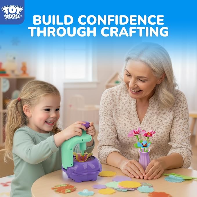 TOY Life DIY Flower Bouquet Making Kit for Girls - Creative Fabric Flower Craft Kit for Kids Ages 4-8, Educational Birthday Valentine's Day Gift for 5, 6, 7, 8 Year Old Girls, Arts and Crafts Toys