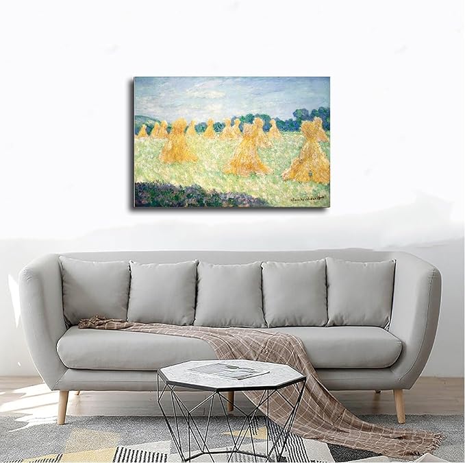 40+ Monet Famous Print Posters The Young Ladies of Giverny, Sun Effect by Claude Monet Impressionism Canvas Posters Print Wall Art Bedroom Office Room Decor Gift Frame 12×18inch(30×45cm)
