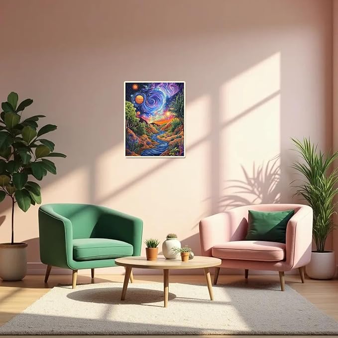 Landscape Paint by Numbers Kit for Adults Beginner Starry Night Oil Painting Kit Adult Paint by Number Kits on Canvas DIY Painting for Beginners Art by Numbers for Gifts Home Wall Decor 16x20 Inch