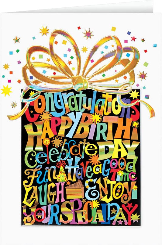 The Gallery Collection, 25 Personalized Birthday Cards with Foil-Lined Envelopes (Box of Birthday Fun), For Business or Consumer