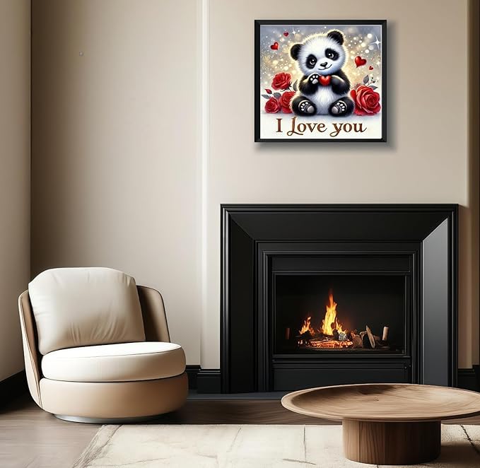 CSZPPQAF Valentine 5D Diamond Painting Kits for Adults, Panda Diamond Art Kits for Adults Beginner, DIY Full Drill Gem Art Paint by Diamonds Dots Crafts Kits for Home Decor 13.7x13.7Inch