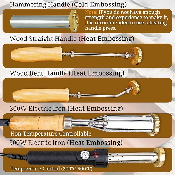 XRLSG Custom Leather Stamp Personalized Leather Brass Embossing with Logo Text Hammer Press Leathercrafting Tool Gift for Leather Craftsman Dad Husband Boyfriend