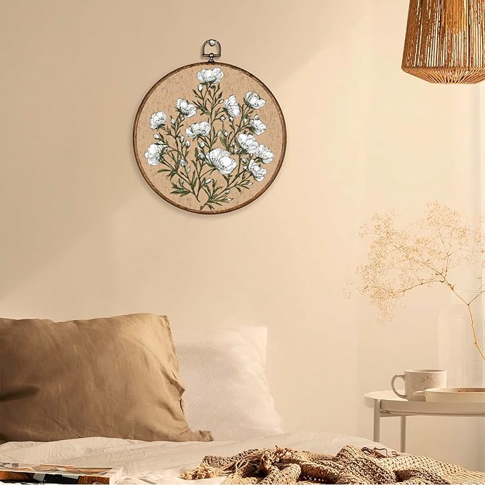 365CUSGIFTS Botanical Woodland Anemone Wall Art Decor, Canvas Print with Botanical Design, Farmhouse Decor for Bedroom, Living Room, or Office