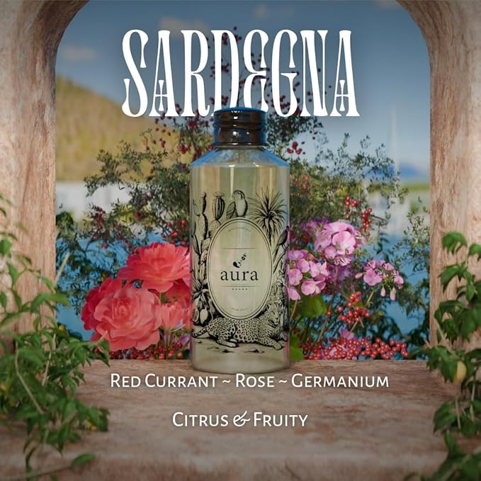 A U R A - Sardegna Fragrance Oil for Waterless Scent Diffuser - Inspired by Dipty.que-Baies | (1.7 fl oz, 50 ml) Pure Essential Oil Blends for Aromatherapy Diffuser & Hotel Collection Oil Diffuser