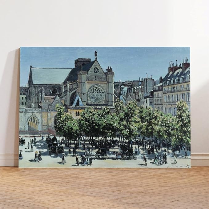 CFIOZYOS 40+ Monet Famous Print Posters St. Germain L'Auxerrois by Claude Monet Impressionism Canvas Poster Wall Art Print Bedroom Decor Office Room Kitchen Decor Gift Unframe 24×36inch(60×90cm)