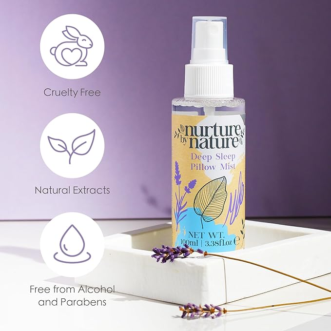 NURTURE BY NATURE Relax & Calm Christmas Gift Basket – Spa Gifts for Women with Bath Bomb, Hand Cream, Lavender Pillow Mist & Scented Candle - Vegan - Stocking Stuffers, Holiday Gifts, Gifts for Mom