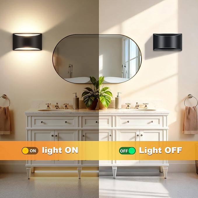 4 Pack Black Modern LED Wall Sconce Indoor Wall Lights Hardwired Up and Down Wall Mount Light for Living Room Bedroom Corridor Hallway Conservatory Warm White 3000K(with G9 Bulbs)