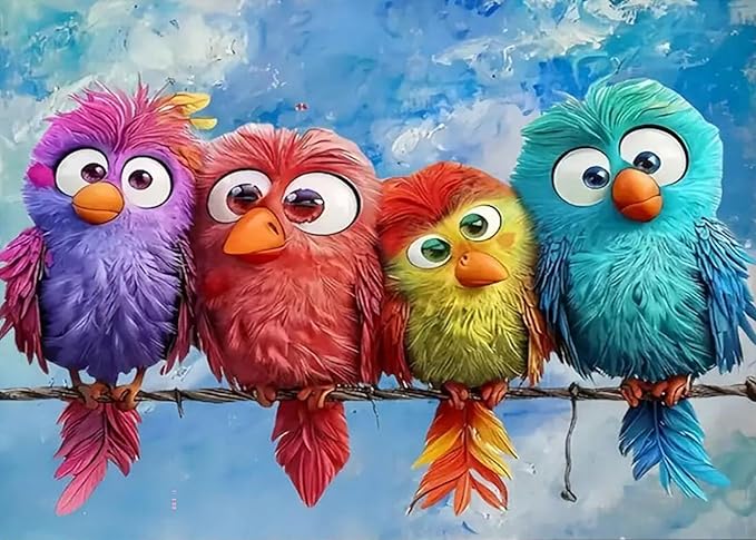 GXGLLPZBY 5D Diamond Painting Kit for Adults Beginners,DIY Colorful Bird Paint by Diamond Art Kits,Suitability Friends Full Round Drill Diamonds Dots Gem Art,Home Wall Decor 11.8x15.8 Inch