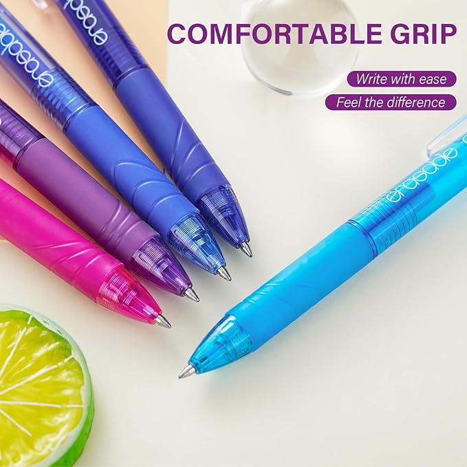 ParKoo Retractable Erasable Gel Pens Clicker 14 Colors, Fine Point 0.7mm, Make Mistakes Disappear, Comfort Grip for Writing Drawing Planners and School Supplies