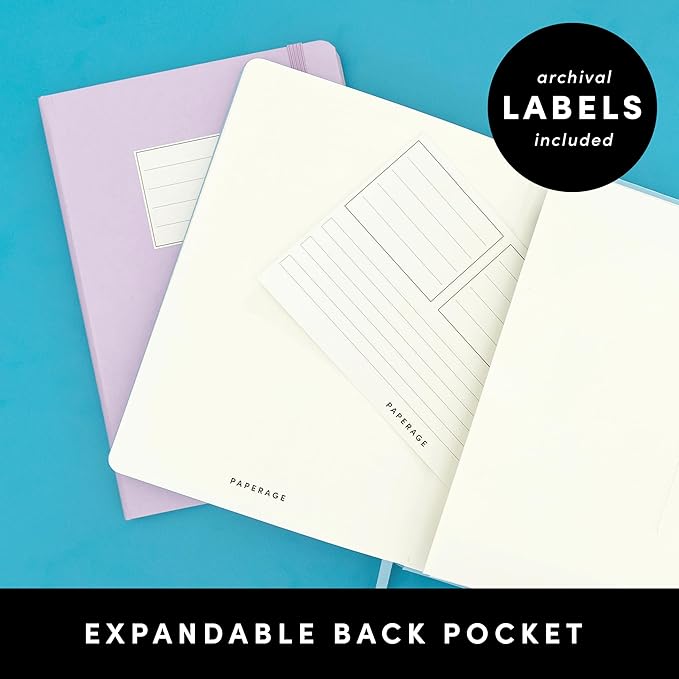 PAPERAGE Graph Paper Journal Notebook, (Navy), 160 Pages, Medium 5.6 in x 8 in - 100 GSM Thick Paper – Hardcover Grid Notebook for Work or School
