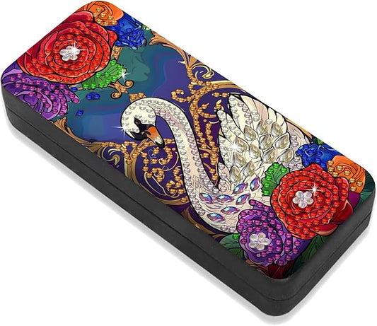 Leatrice Animal Diamond Art Kits for Adults Small Diamond Painting Kit Gem Art Paint by Diamonds Dot Eyeglasses Case 5d Diamond Art DIY for Beginner Women Swan