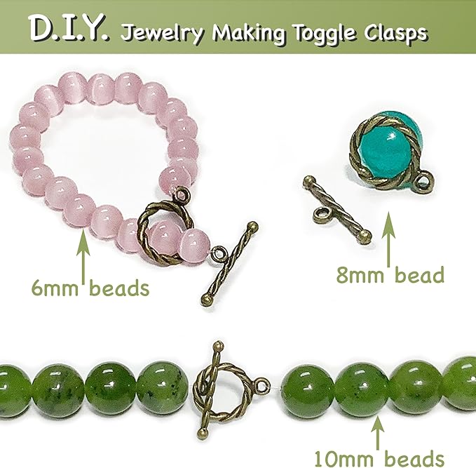 Heather's cf Bronze Swirl Toggle Clasps Toggle Findings for Bracelets 100 Set