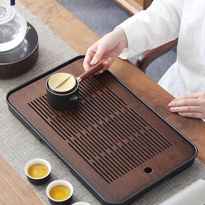 Large 17 Inch Bamboo Chinese Gongfu Tea Tray Table Box with Water Storage for Kungfu Kung fu Tea Set