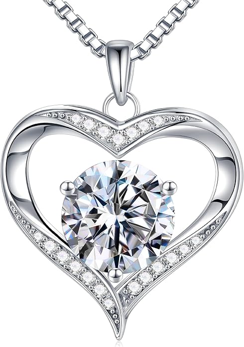 MOOSEA Christmas Gifts for Women Wife, 1-3ct D Color VVS1 925 Sterling Silver Anniversary Birthday Gifts for Women Wife Girlfriend Jewelry Moissanite Necklace
