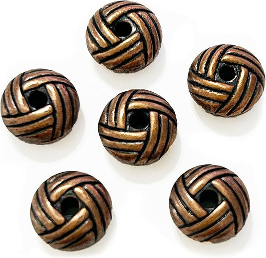 Heather's cf 40 Pieces Copper Tone Flowers Flat Beads Findings Jewelry Making 10mm*5mm