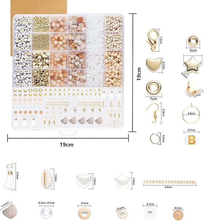 Xylise Jewelry Making Supplies Kit Natural Stone Beads for Irregular Natural Stone with for DIY Craft Bracelet Necklace Earrings for Adults (Pink)