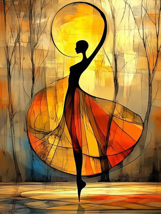 BYGFHLYW Abstract Paint by Numbers Kit for Adults, Dawn Dance Adult Paint by Number Kits On Canvas, DIY Acrylic Oil Number Painting Kits for Beginners, Color by Numbers for Home Wall Decor 12x16Inch