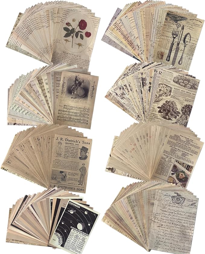 240 Sheets Collage Material Vintage DIY Scrapbook Paper Journaling Scrapbooking Supplies for Notebook Decor Cottagecore Picture Frames DIY Bullet Journal Artwork Art Collage