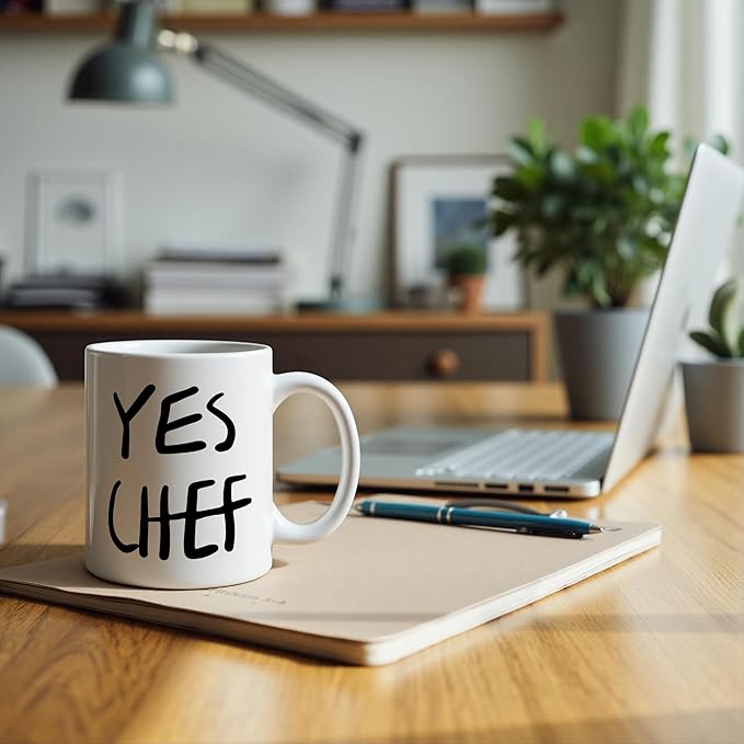Chef Gifts Mug 11 oz, Gifts for Cooking Baking Lovers, Bread Baker Gift Coffee Cups Ceramic, Minimalist Yes Chef Ceramic Mug for Coffee Tea Hot Cocoa Home Office Work