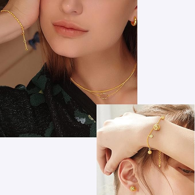 Ecoofor Gold Necklace Chains for Jewelry Making, 78.7 Feet 10 Rolls Jewelry Chains for DIY Necklace Bracelet Jewelry Making with Jump Rings/Lobster Clasps/Connectors