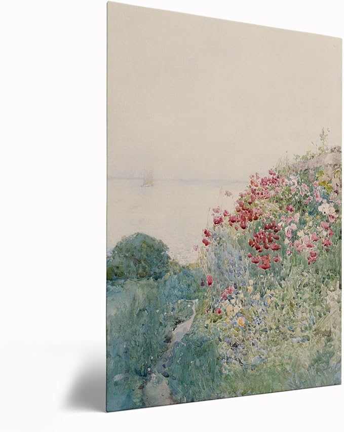 Vintage French Country Cottage Landscape Flower Garden Painting,French Antique Oil Painting,Farmhouse Painting Print,Painting Of Country Cottages, Villa Decor, Cottage Room Decor20x30 Framed