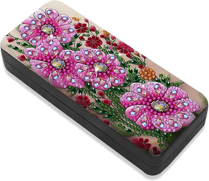 Leatrice Flower Diamond Art Kits for Adults Small Diamond Painting Kit Gem Art Paint by Diamonds Dot Eyeglasses Case 5d Diamond Art DIY for Beginner Women
