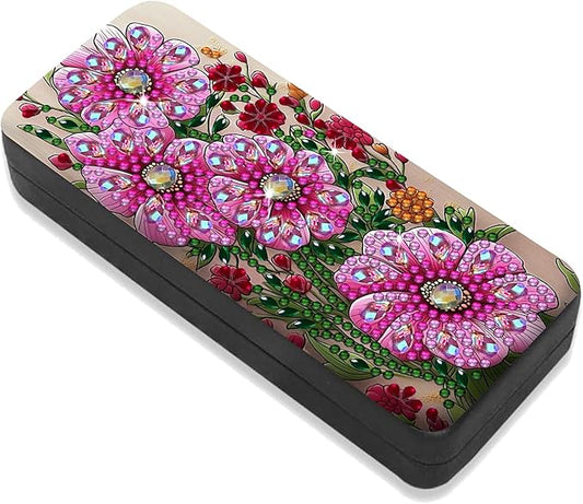 Leatrice Flower Diamond Art Kits for Adults Small Diamond Painting Kit Gem Art Paint by Diamonds Dot Eyeglasses Case 5d Diamond Art DIY for Beginner Women