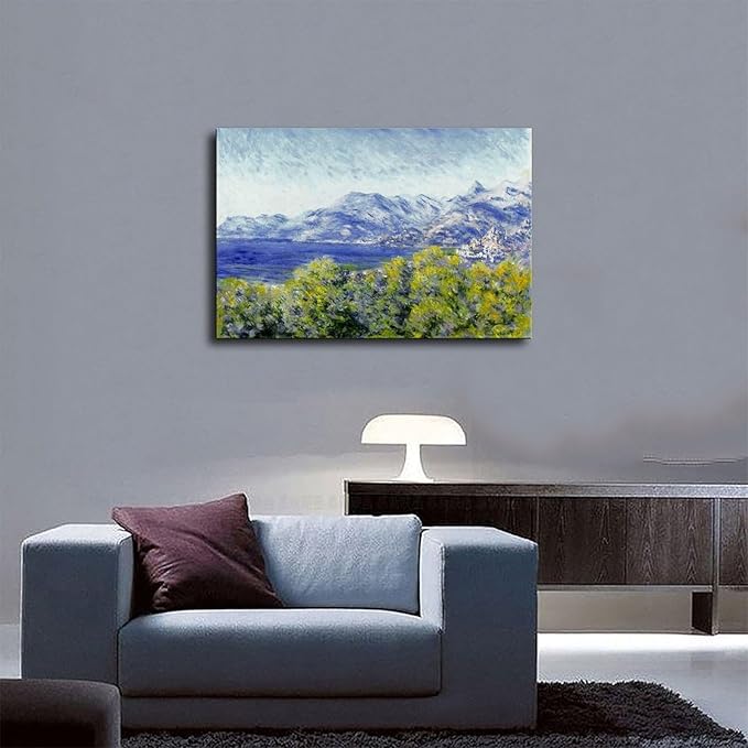 CFIOZYOS 40+ Monet Famous Print Posters View of Ventimiglia by Claude Monet Impressionism Canvas Poster Bedroom Decor Print Sports Landscape Office Room Decor Gift Unframe 24×36inch(60×90cm)