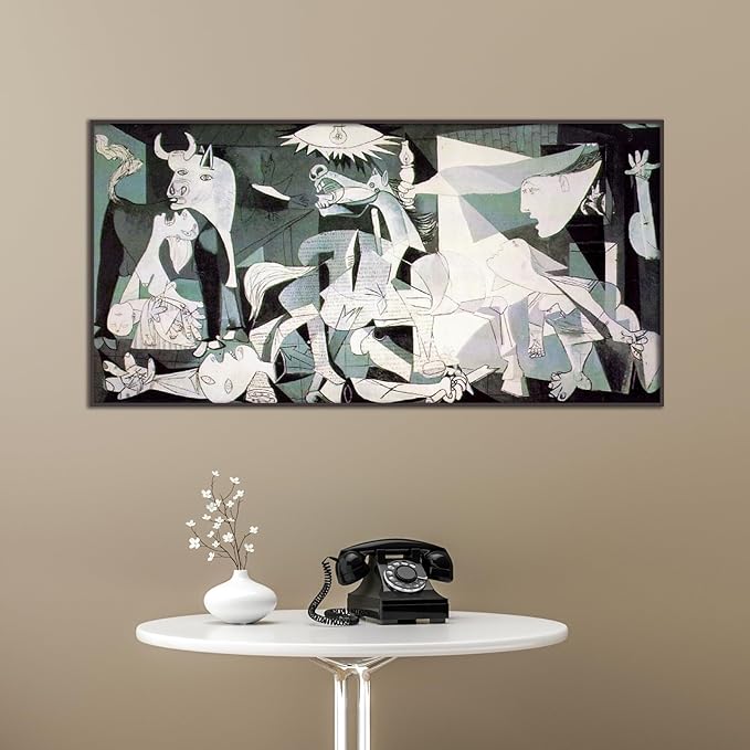 Pablo Picasso Canvas Wall Art Guernica Poster Abstract Art Cubism Painting Famous Oil Painting Print Modern Home Decor Suitable for Bedroom Living Room Office Wall Decor Unframed(12x24in/30x60cm)