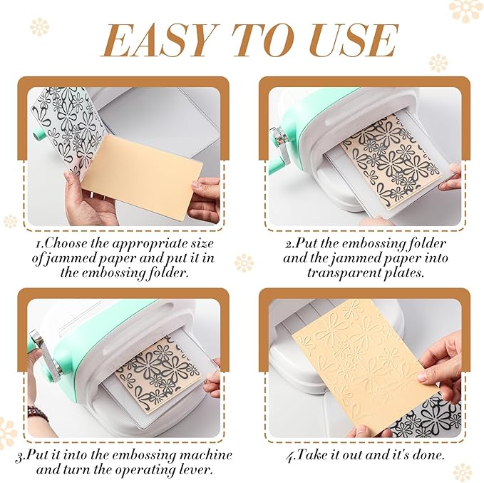 Geiserailie 8 Pcs Embossing Folders Embossing Machine Template Paper Card Folders for Christmas Card Making DIY Flower Scrapbook Photo Album Craft Decoration 5.9 x 4.1 Inch (Classic Style)
