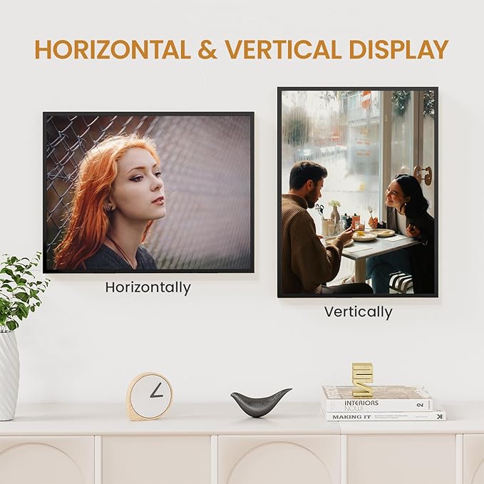 13x17 Aluminum Metal Picture Frame,Tempered Glass Black Photo Frame 13x17 for Family Photo,Posters,Art,Document to Wall Mount Horizontally or Vertically