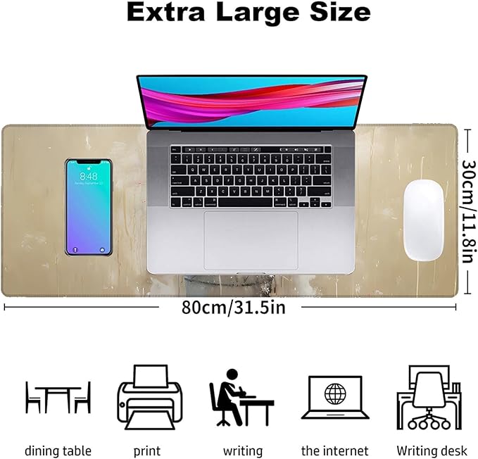 Raccoon Gaming Mouse Pad, Office Desk Mat, Anti-Slip Rubber Base Cool Aesthetic Mouse Pads for Computer Laptop Keyboard School Home Desktop Gamer Home Accessories Decor 31.5" x 11.8"