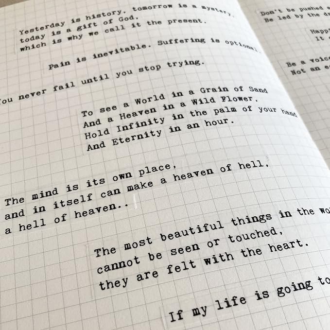 4 Sheets Inspirational Quotes Motivational Scripts Planner Stickers Vintage Typewriter Sayings Letters Aesthetic Journal Diary Scrapbook Art Crafts Accessories Stickers
