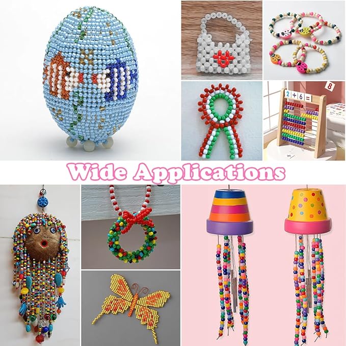 1100pcs QPIXVB Pink Pony Beads,Pink Beads for Bracelets Making,Hair Bead for Braid,Pastel Bead,Necklace Keychain Charms Making Supplies