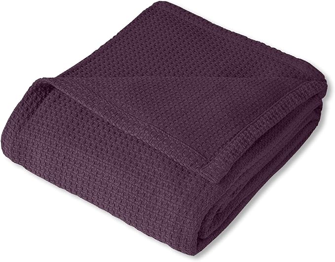 Sweet Home Collection 100% Fine Cotton Blanket Luxurious Weave Stylish Design Soft and Comfortable All Season Warmth, King, Purple (Pack of 6)